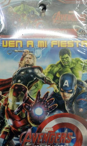 Invitación Personaje Avengers 6 pzs