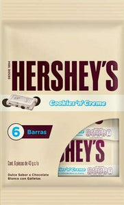 Hershey"s  Chocolate Cookies and cream 6 pzas 30g c/u